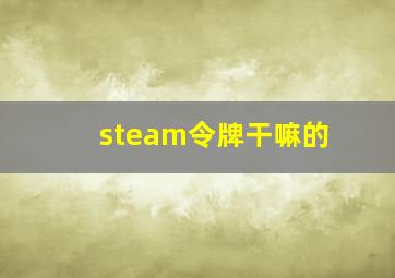 steam令牌干嘛的