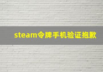 steam令牌手机验证抱歉