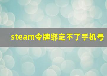 steam令牌绑定不了手机号