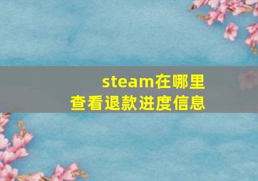 steam在哪里查看退款进度信息