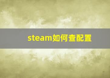 steam如何查配置