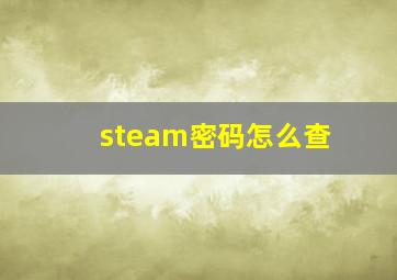 steam密码怎么查