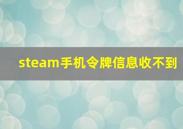 steam手机令牌信息收不到