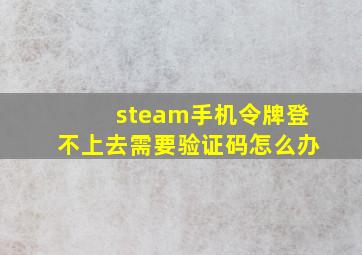 steam手机令牌登不上去需要验证码怎么办