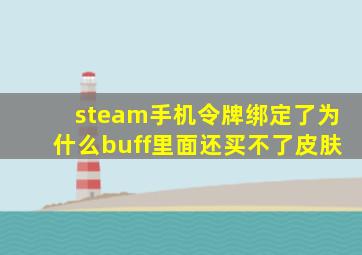 steam手机令牌绑定了为什么buff里面还买不了皮肤