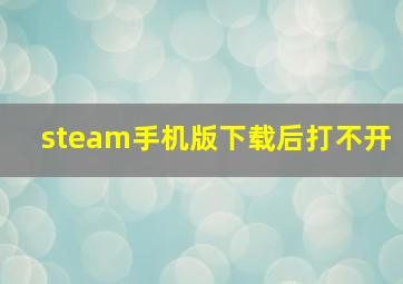 steam手机版下载后打不开