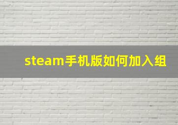 steam手机版如何加入组