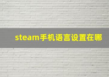 steam手机语言设置在哪