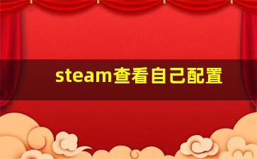 steam查看自己配置