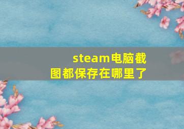 steam电脑截图都保存在哪里了