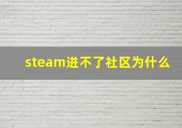 steam进不了社区为什么