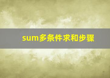 sum多条件求和步骤