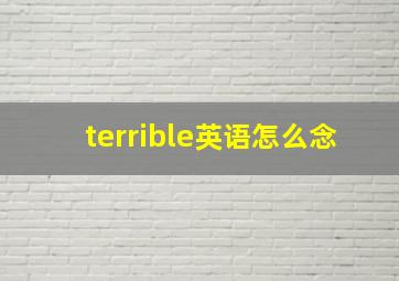 terrible英语怎么念