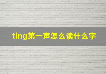 ting第一声怎么读什么字