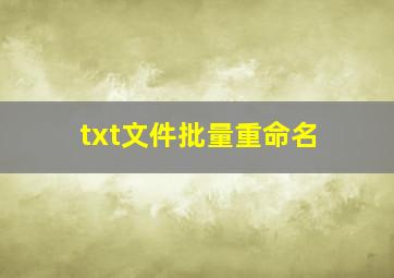 txt文件批量重命名