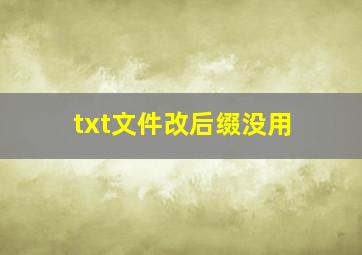 txt文件改后缀没用