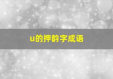 u的押韵字成语