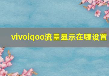 vivoiqoo流量显示在哪设置