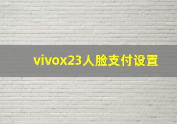 vivox23人脸支付设置