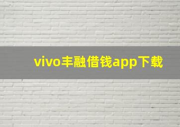 vivo丰融借钱app下载