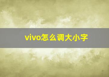 vivo怎么调大小字