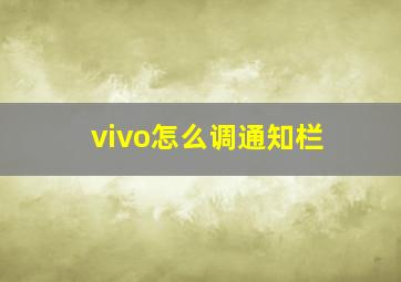 vivo怎么调通知栏