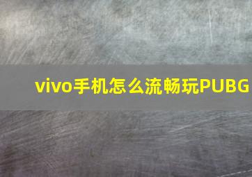 vivo手机怎么流畅玩PUBG