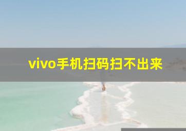 vivo手机扫码扫不出来