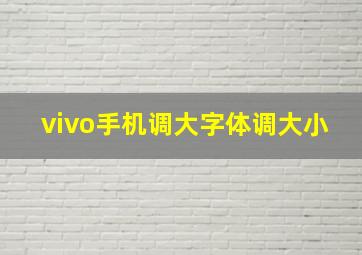 vivo手机调大字体调大小