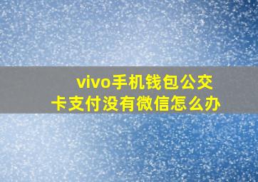 vivo手机钱包公交卡支付没有微信怎么办