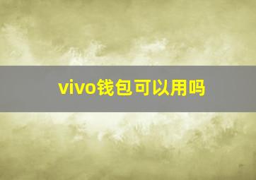 vivo钱包可以用吗