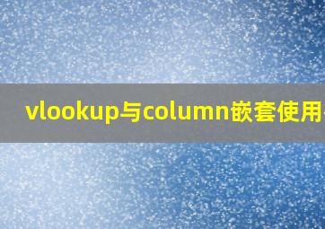 vlookup与column嵌套使用视频