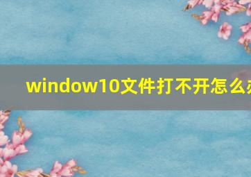 window10文件打不开怎么办