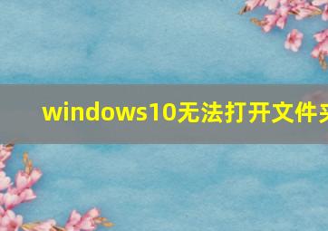 windows10无法打开文件夹