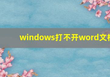 windows打不开word文档