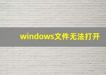 windows文件无法打开