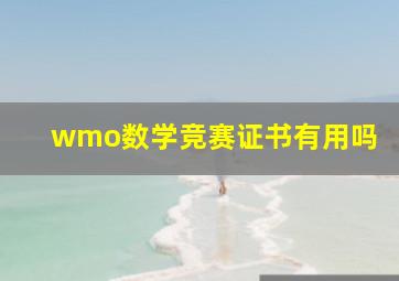 wmo数学竞赛证书有用吗