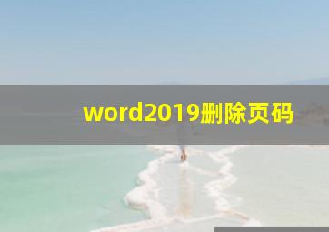 word2019删除页码