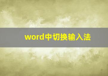 word中切换输入法