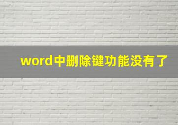 word中删除键功能没有了