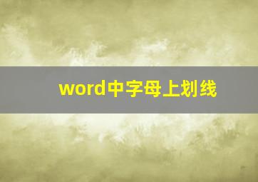 word中字母上划线