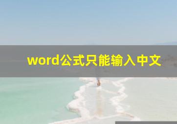 word公式只能输入中文