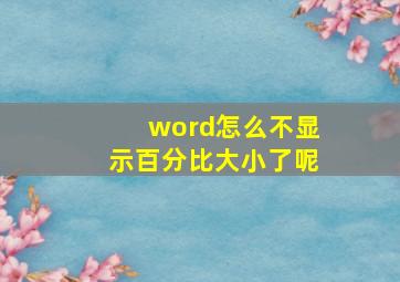 word怎么不显示百分比大小了呢