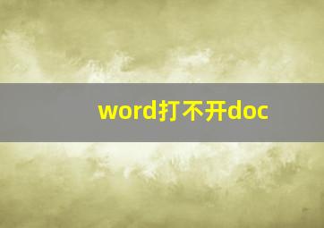 word打不开doc