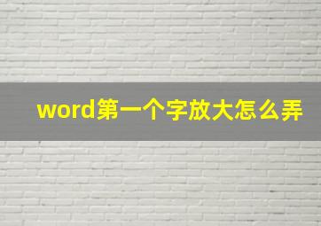 word第一个字放大怎么弄