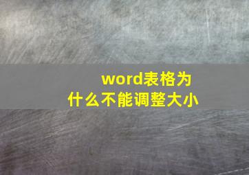 word表格为什么不能调整大小