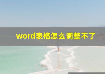 word表格怎么调整不了