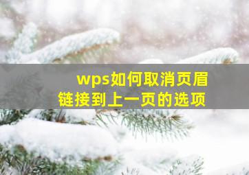 wps如何取消页眉链接到上一页的选项