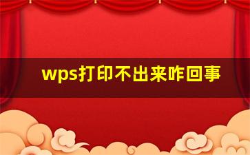 wps打印不出来咋回事