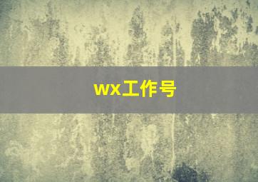 wx工作号